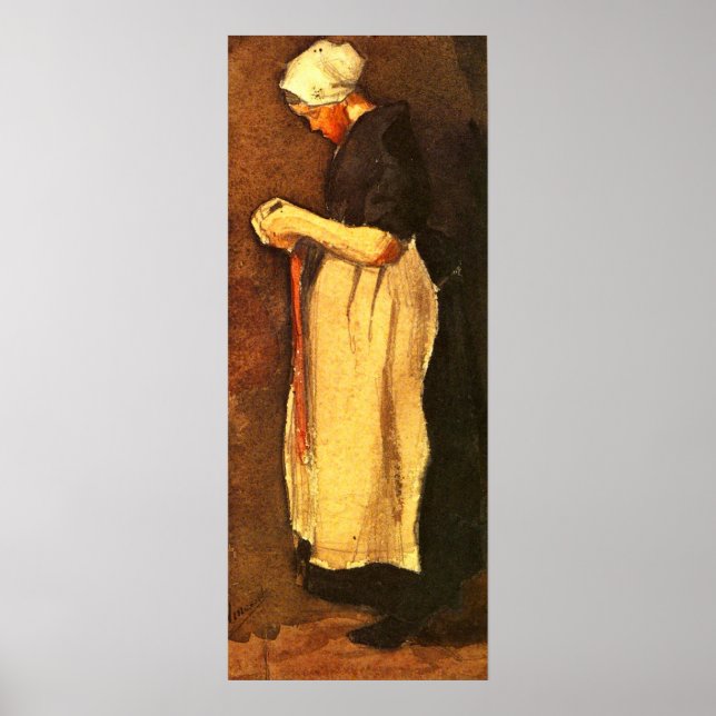 Poster Retrato de Mulher de Scheveningen por Vincent van  (Frente)