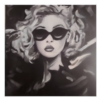 Póster Retrato de Mulher Glamourosa - Poster de Arte Mode