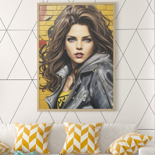 Poster Retrato de Mulher na Arte de Rua