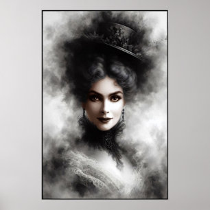 Poster Retrato de Mulher Vitoriana Misteriosa Arte