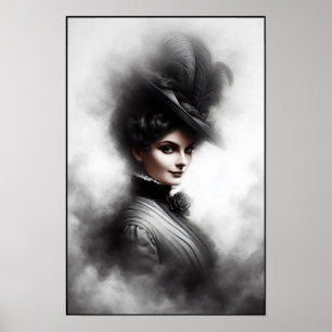 Poster Retrato de Mulher Vitoriana Misteriosa Arte