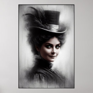 Poster Retrato de Mulher Vitoriana Misteriosa Arte