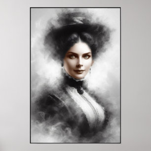 Poster Retrato de Mulher Vitoriana Misteriosa Arte