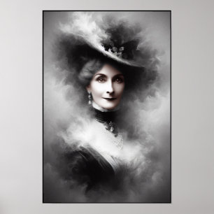 Poster Retrato de Mulher Vitoriana Misteriosa Arte