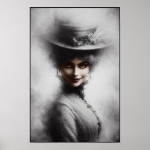 Poster Retrato de Mulher Vitoriana Misteriosa Arte
