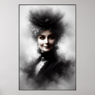 Poster Retrato de Mulher Vitoriana Misteriosa Arte