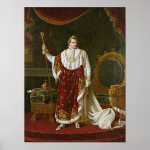 Póster Retrato de Napoleon em suas vestes da coroação