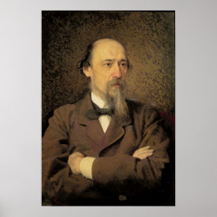 Poster Retrato de Nikolay Alekseyevich Nekrasov, 1877
