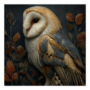 Póster Retrato de Outono da Coruja-das-torres