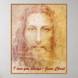 Poster Retrato de Papiro Vintage da cura do Cristo de Jes