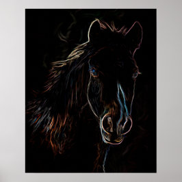 POSTER RETRATO DE PERFIL DE UM CAVALO