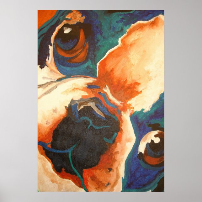 Póster Retrato de Pet Bulldog Francês (Frente)