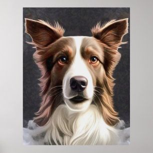 Poster Retrato de Pet de Arte Bela Cão-de-Borda