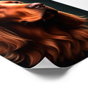 Poster Retrato de Pet de Arte Fina do Irish Setter