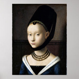 Póster Retrato de Petrus Christus de uma jovem mulher