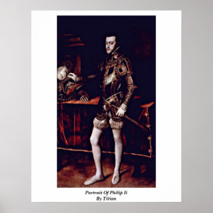 Poster Retrato De Philip Ii Por Titian
