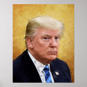 Poster Retrato de pintura de óleo de trump do Santo do O