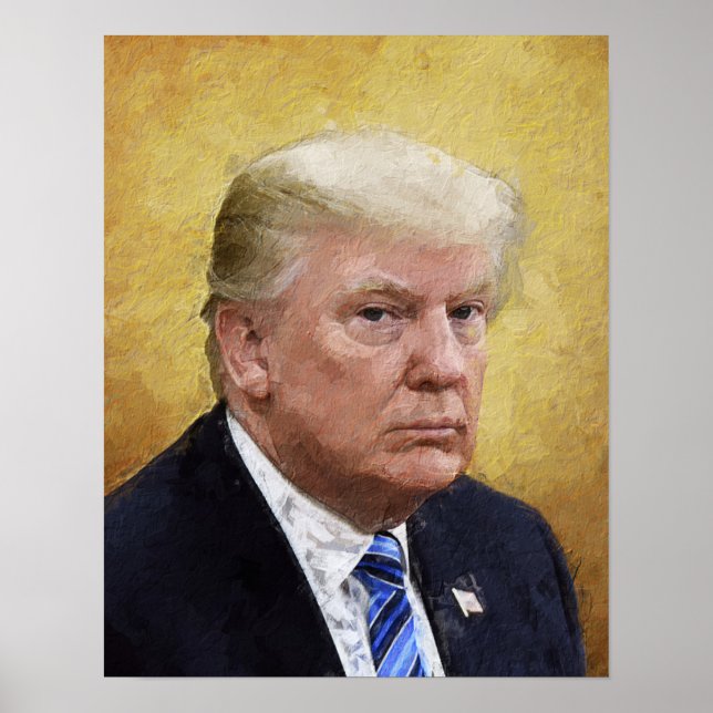Poster Retrato de pintura de óleo de trump do Santo do ou (Frente)