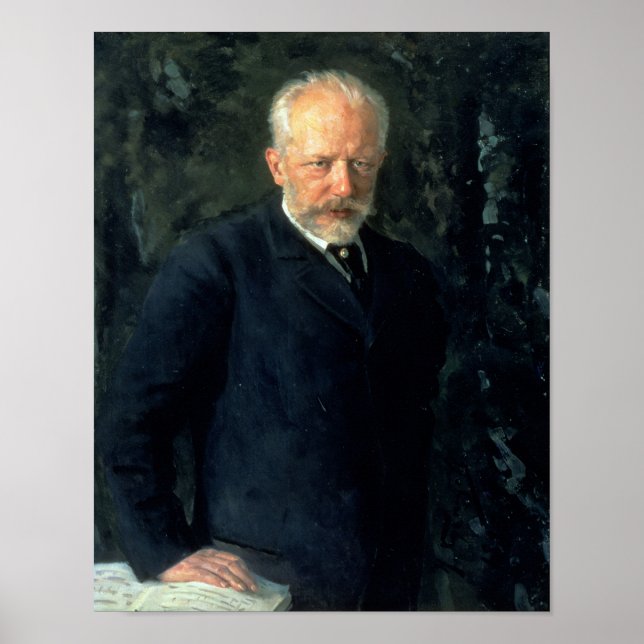 Póster Retrato de Piotr Ilyich Tchaikovsky (Frente)