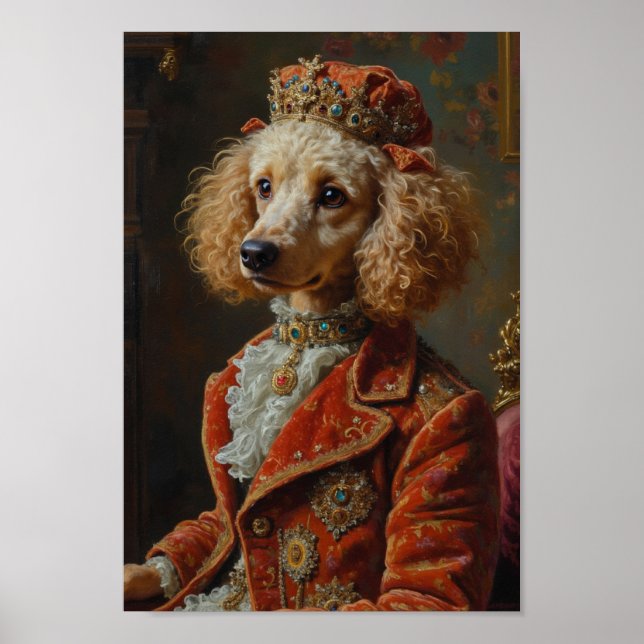 Poster Retrato de Poodle Real (Frente)