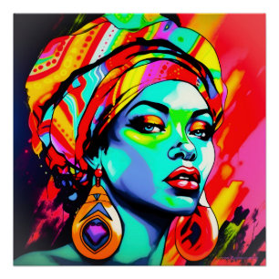 Póster Retrato de pop Art