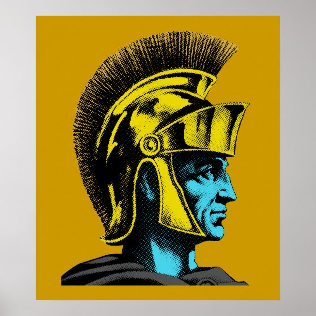 Póster Retrato de Pop de Arte do Gladiador Romano (Frente)