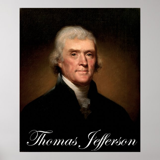 Poster Retrato de Rembrandt Peale de Thomas Jefferson (Frente)