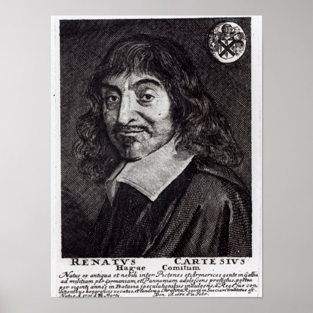 Póster Retrato de Rene Descartes (Frente)