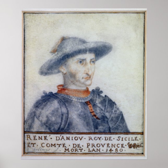Poster Retrato de Rene I Duque de Anjou (Frente)