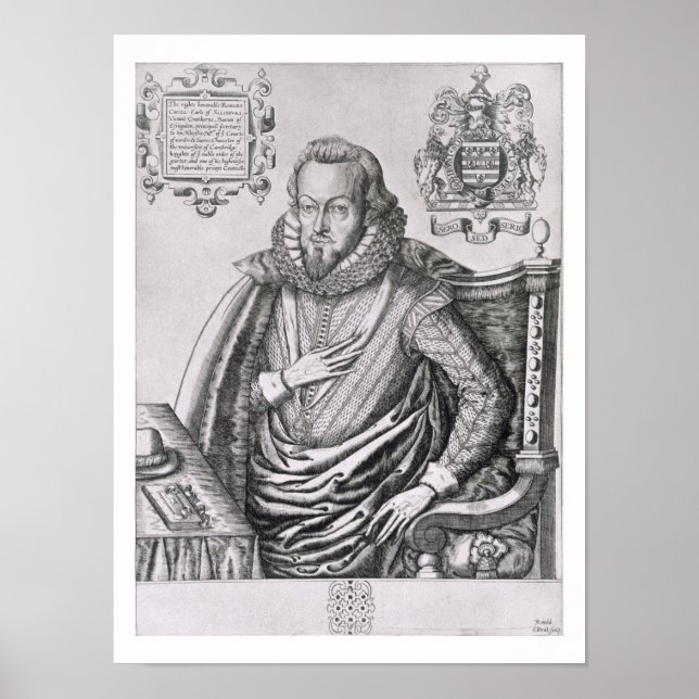 Poster Retrato de Robert Cecil (1563-1612) 1rua Earl of S (Frente)