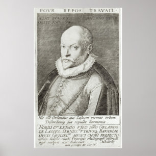 Póster Retrato de Roland de Lassus 1593-94