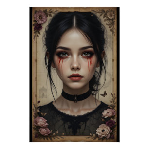 Póster Retrato de Sangue Gótico
