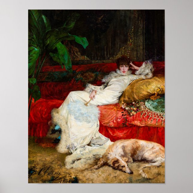 Poster Retrato de Sarah Bernhardt por Georges Clairin (Frente)