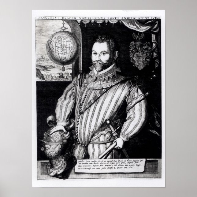 Póster Retrato de Sir Francis Drake (Frente)