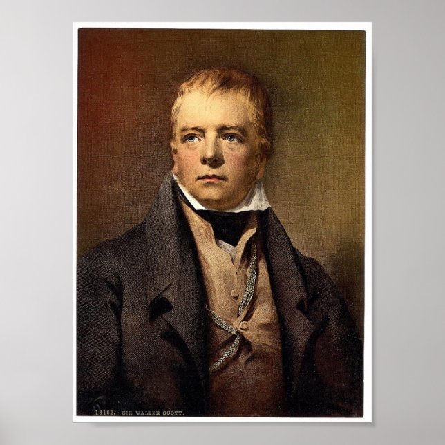 Poster Retrato de Sir Walter Scott clássico Photochrom (Frente)