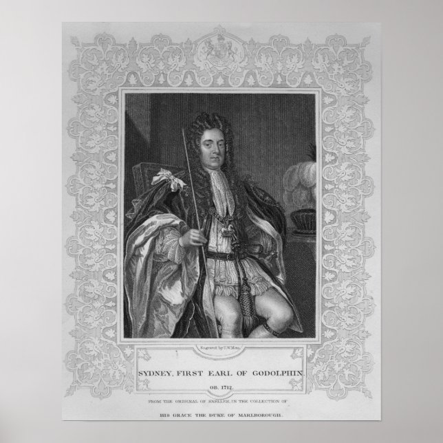 Póster Retrato de Sydney, Primeiro Conde de Godolphin (Frente)