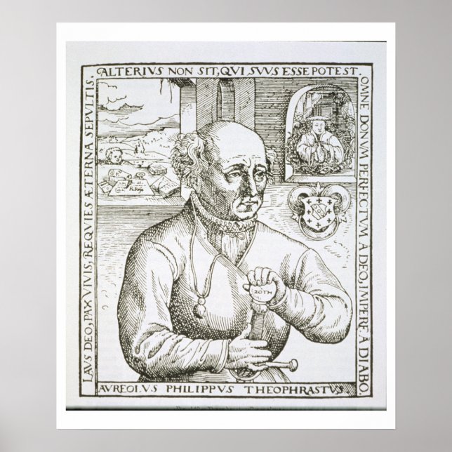 Póster Retrato de Theothrastus Paracelsus (1493-1541), c (Frente)