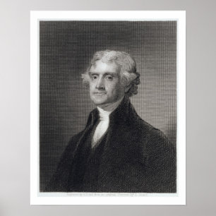 Poster Retrato de Thomas Jefferson, gravado por Henry Br
