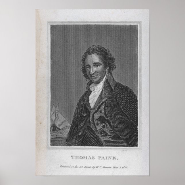 Poster Retrato de Thomas Paine do Volume I (Frente)