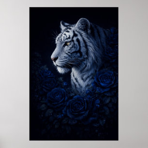 Poster Retrato de Tigre Branco – Poder Calmo e Olhar Sile