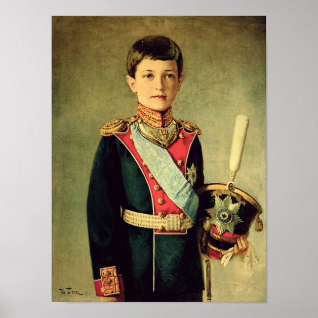 Póster Retrato de Tsarevitch Alexei Nikolaevich; (Frente)