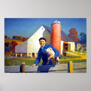 Poster Retrato de um Agricultor NC Wyeth 1943