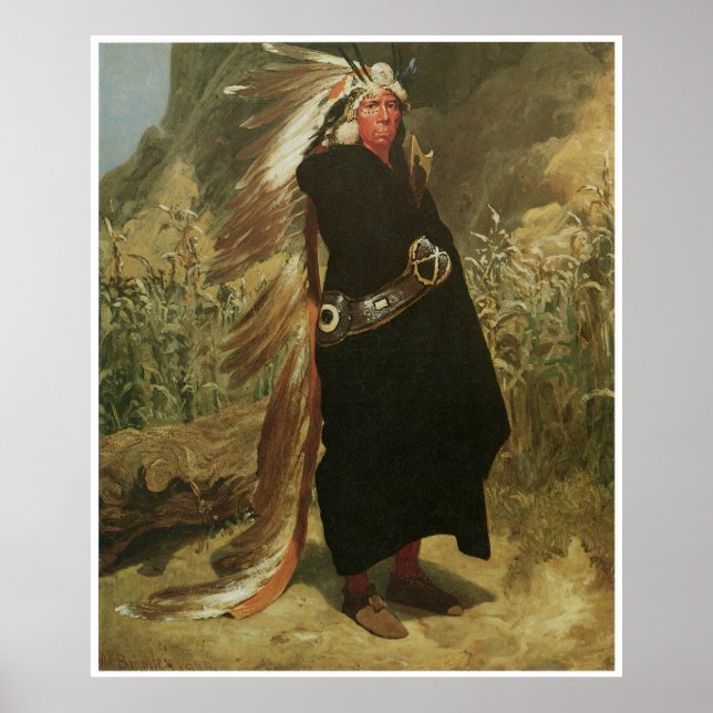 Poster Retrato de um Chefe Indiano, 1875 (Frente)