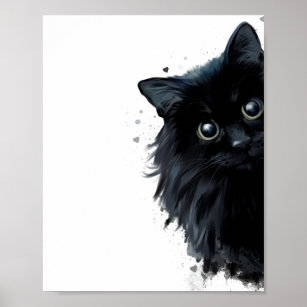 Poster Retrato de um gato preto fofo