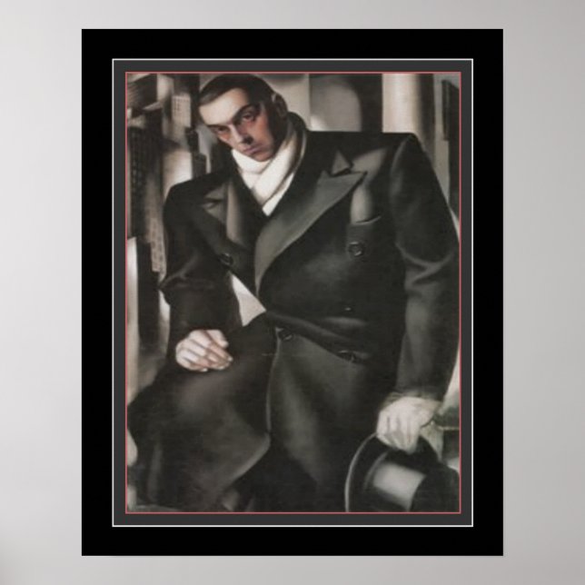 Poster "Retrato de um Homem" Art Deco de Tamara de Lempic (Frente)