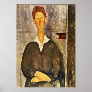 Póster Retrato de um homem novo - Amedeo Modigliani