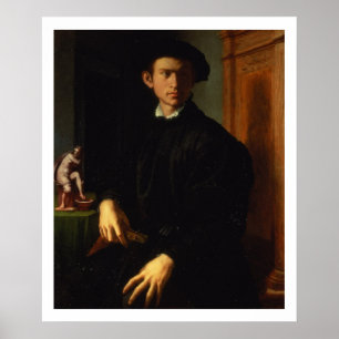 Póster Retrato de um homem novo, c.1532-40 (óleo no