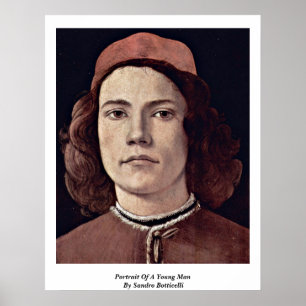 Poster Retrato de um homem novo por Sandro Botticelli