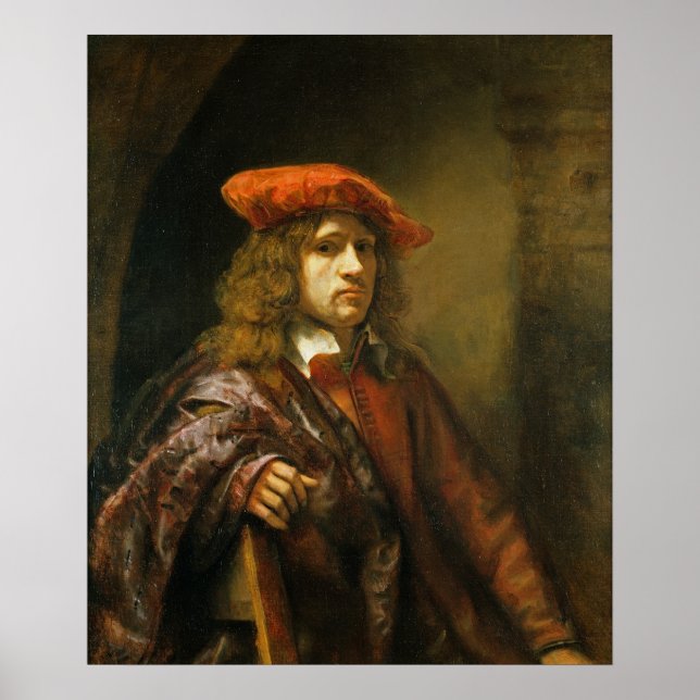 Póster Retrato de um jovem num boné vermelho (Frente)