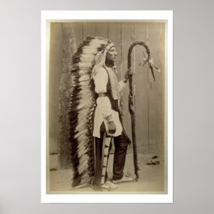 Póster Retrato de um Nativo Americano de "Buffalo Bill"